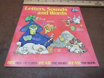 Vintage kid book Letters sounds and words fun learning