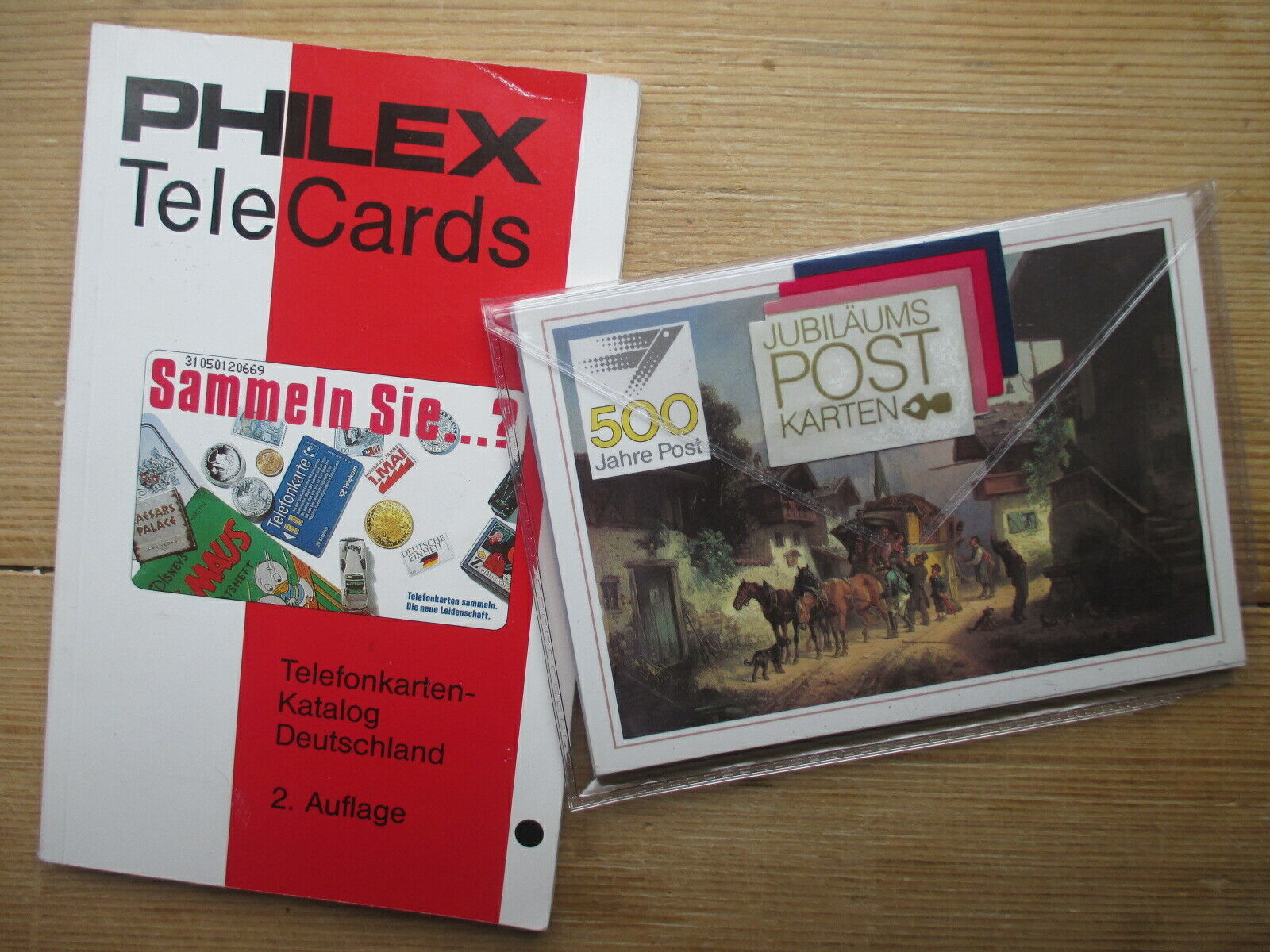 10 Jubiläumskarten 500 Jahre Post OVP ungeöffnet und Telefonkartenkatalog Philex