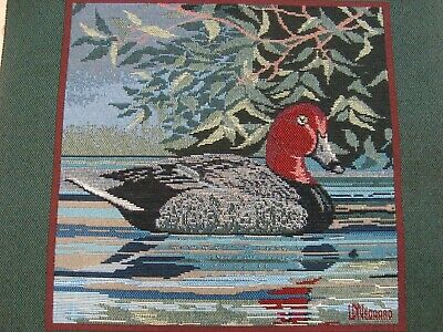 Vtg New TAPESTRY Fabric RedHead DUCK Pillow Top CRAFT Panel Piece 13.5'' square