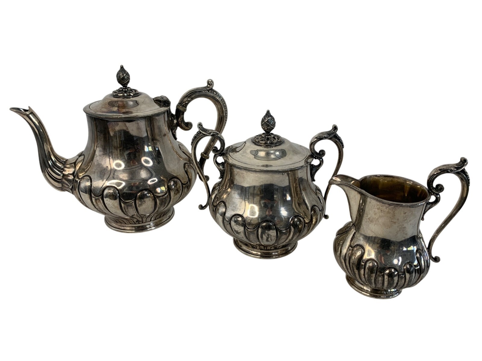 Antique James Dixon & Sons England EPBM 3-Piece Silver-Plate