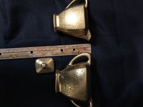 Vintage Wheeling Decorating All Gold Cream and Sugar #1253