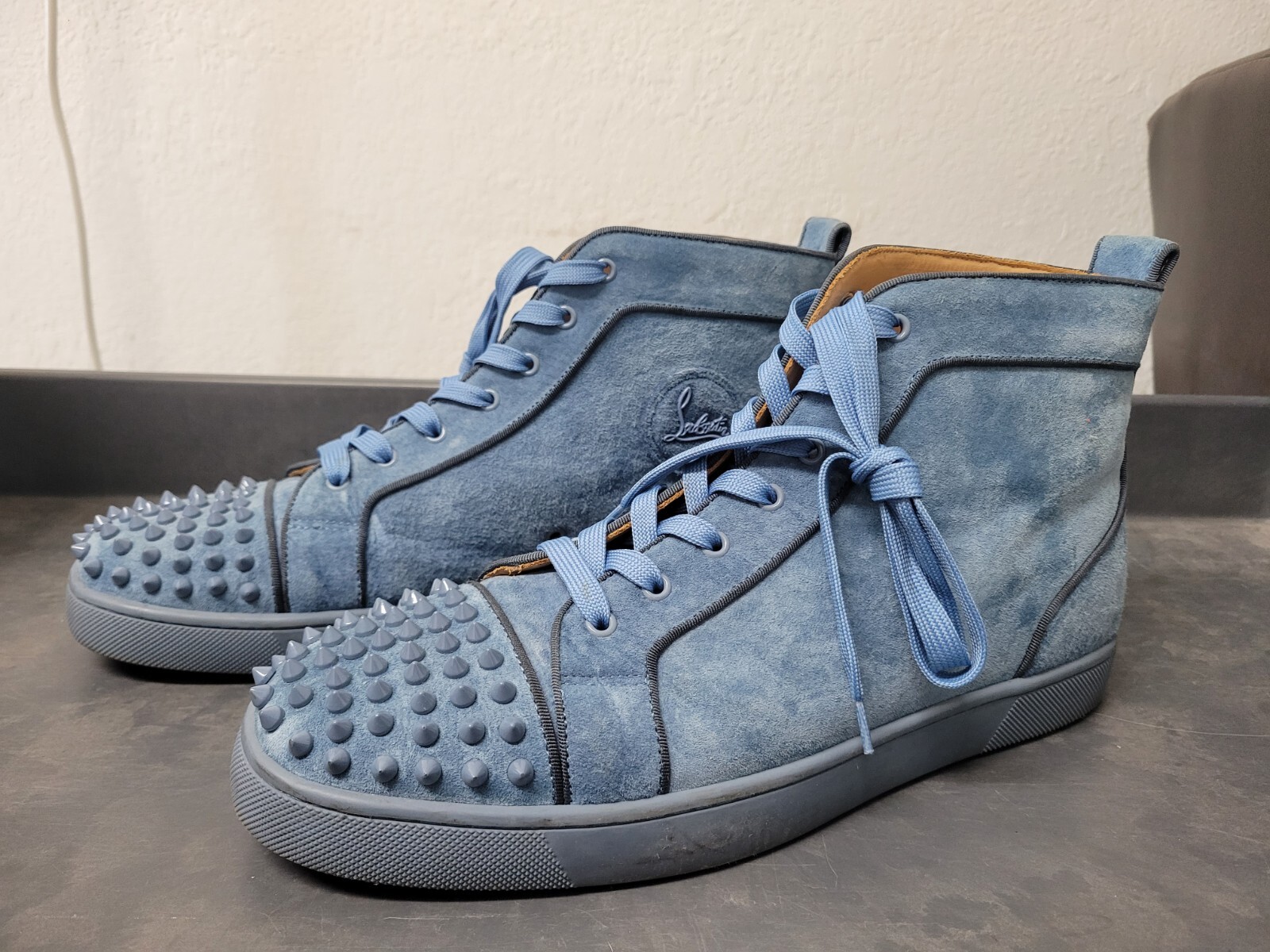 Christian Louboutin Lou Spikes High Top Sneaker Size EUR 47