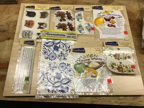 Large Lot Of Ceramic Decals  Lot of various  New In Package And Singles,
