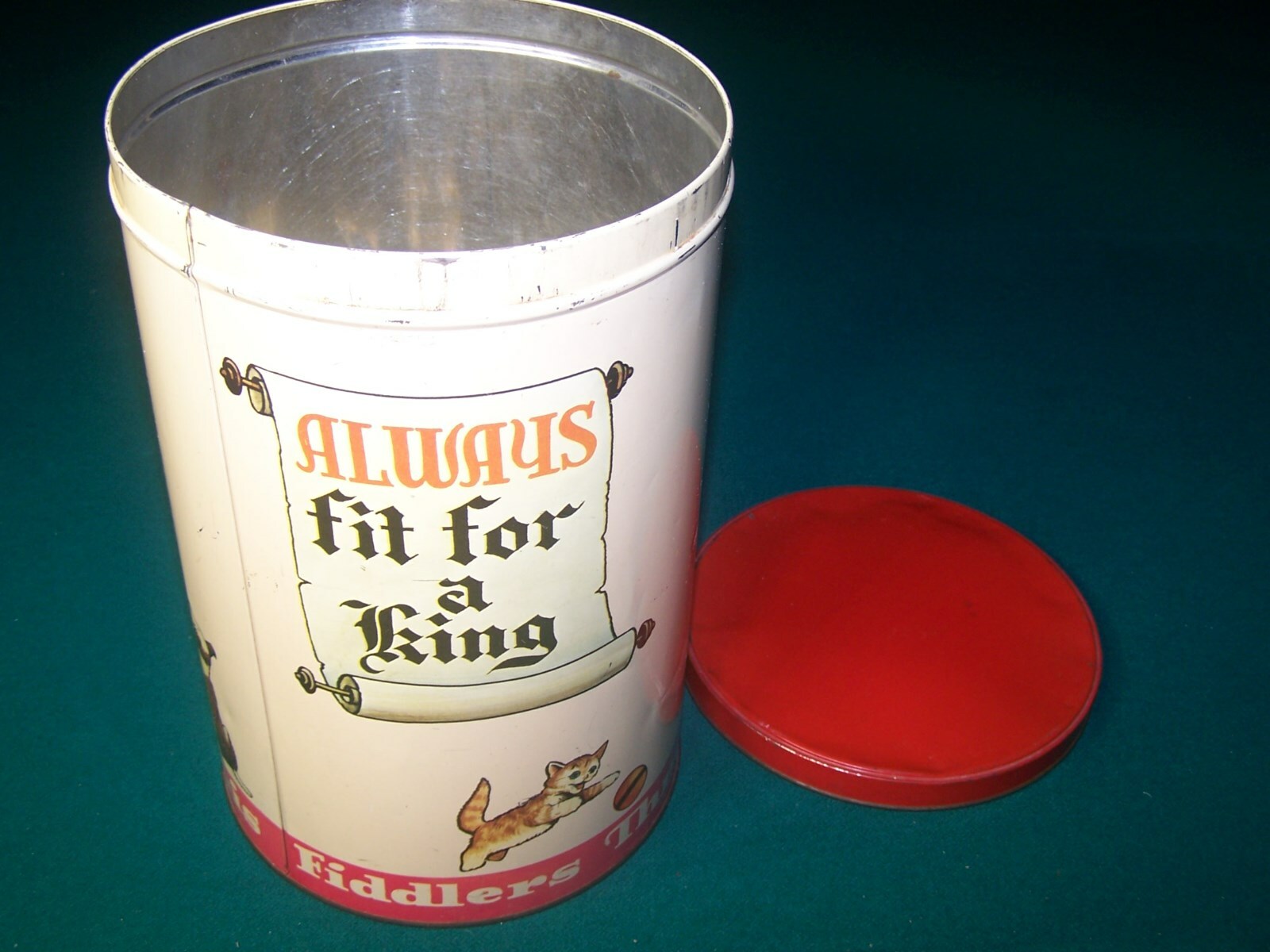Vintage Colorful and  Decorative Tin Container -  Old King Cole Themed