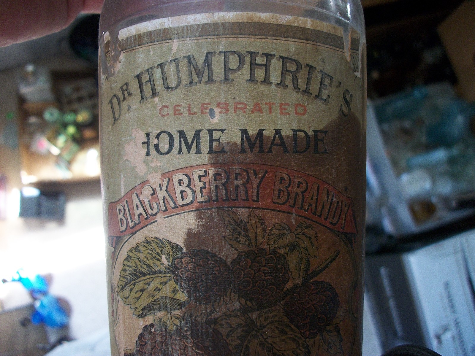 LABELED DR. HUMPHREY'S BLACKBERRY BRANDY SURE CURE FOR DIARRHOEA CHOLERA