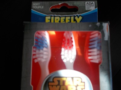 Firefly STAR WARS Soft Bristle Toothbrushes Set of 3 NEW!! Luke, Vader, C3PO