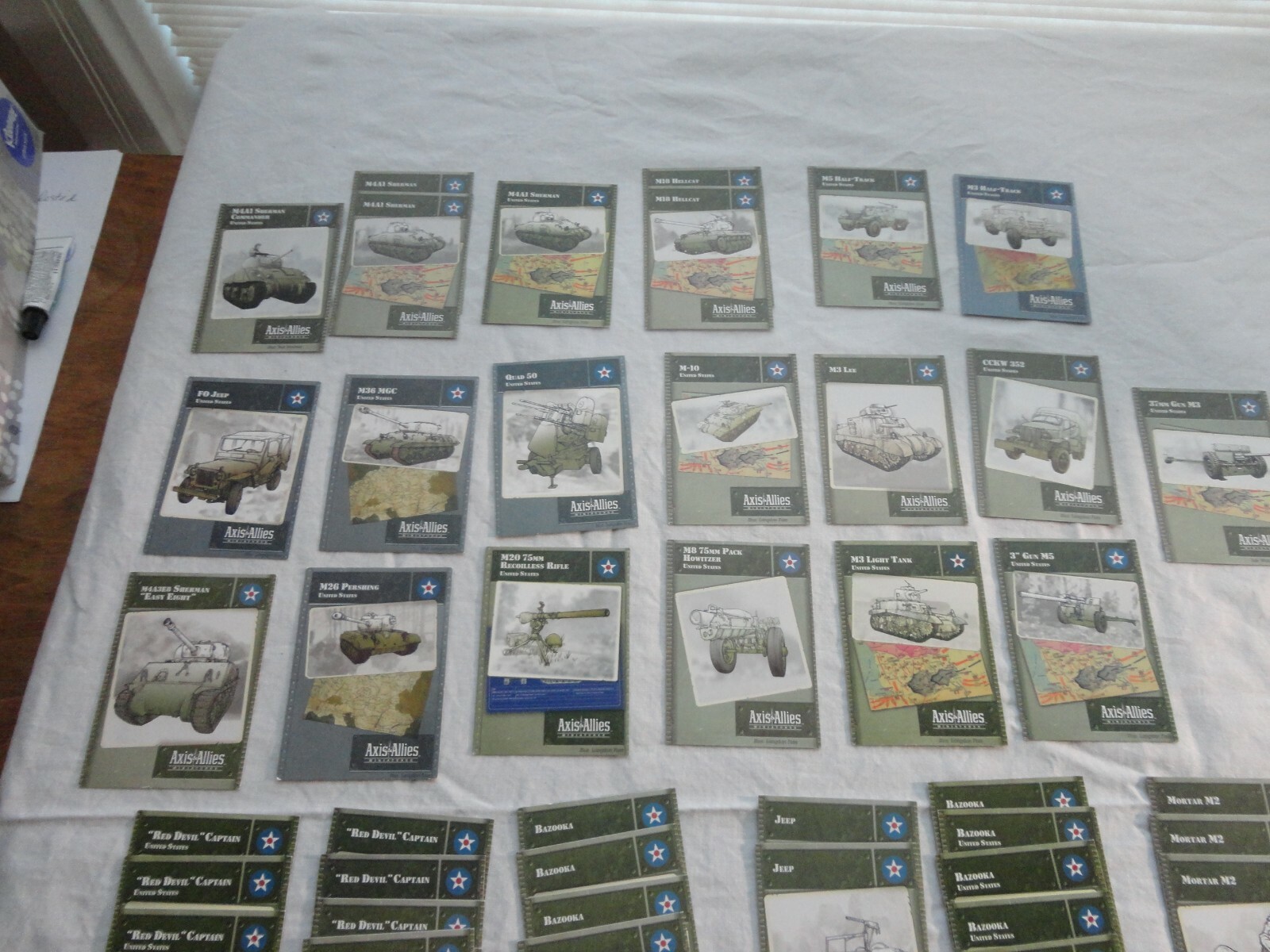 Axis & Allies Land US cards no ships -  lot