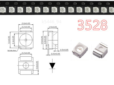 100pcs SMD LED 0402 0603 0805 1206 3528 5730 Diodes Single Chip RGB Light PCB