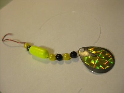  Red Slow Death Hook Float Floating Spinner Blades Rig (Chartreuse Holographic)