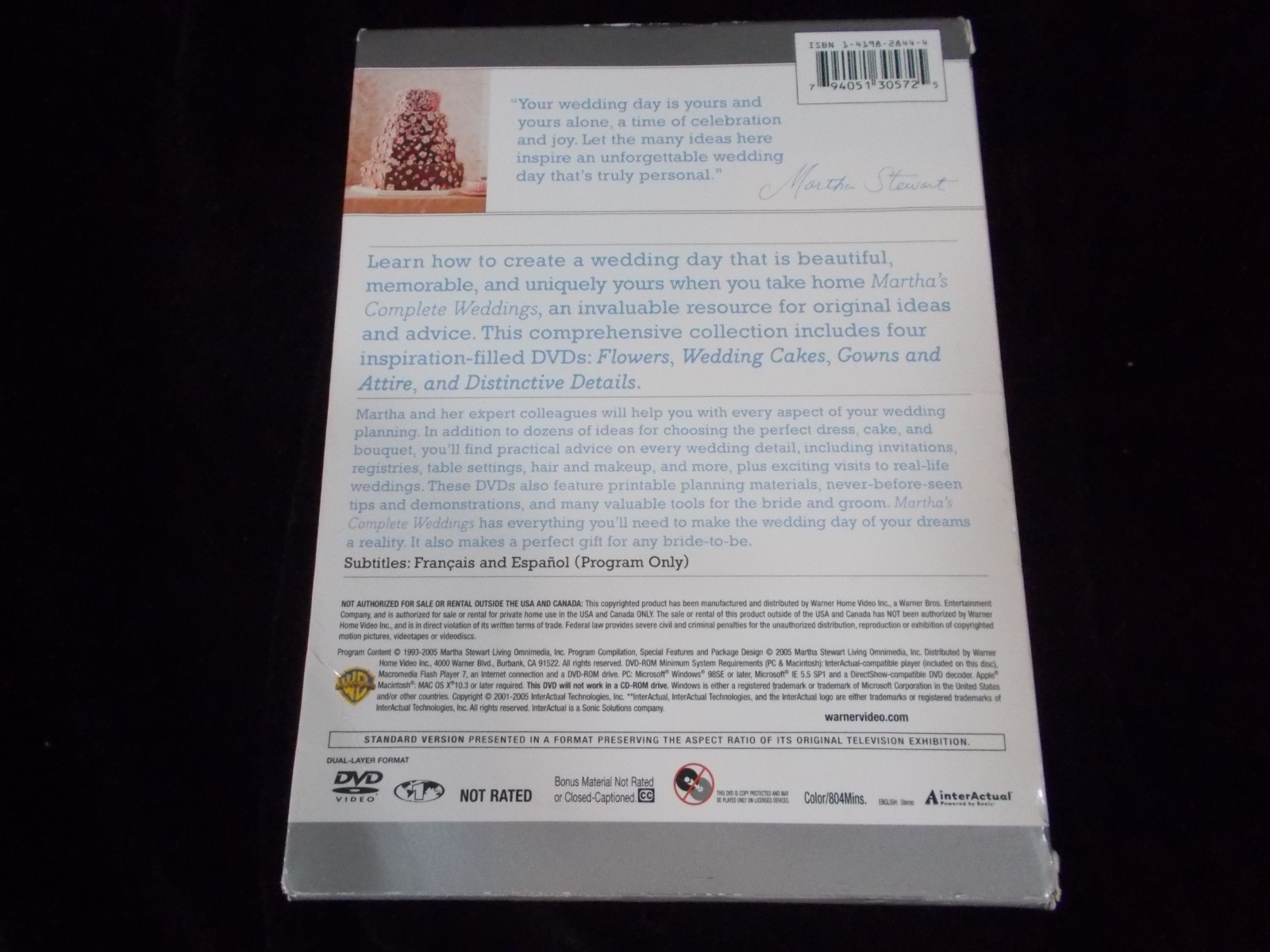 Martha's complete weddings planning flowers cakes gowns 4 DVD'S Stewart set