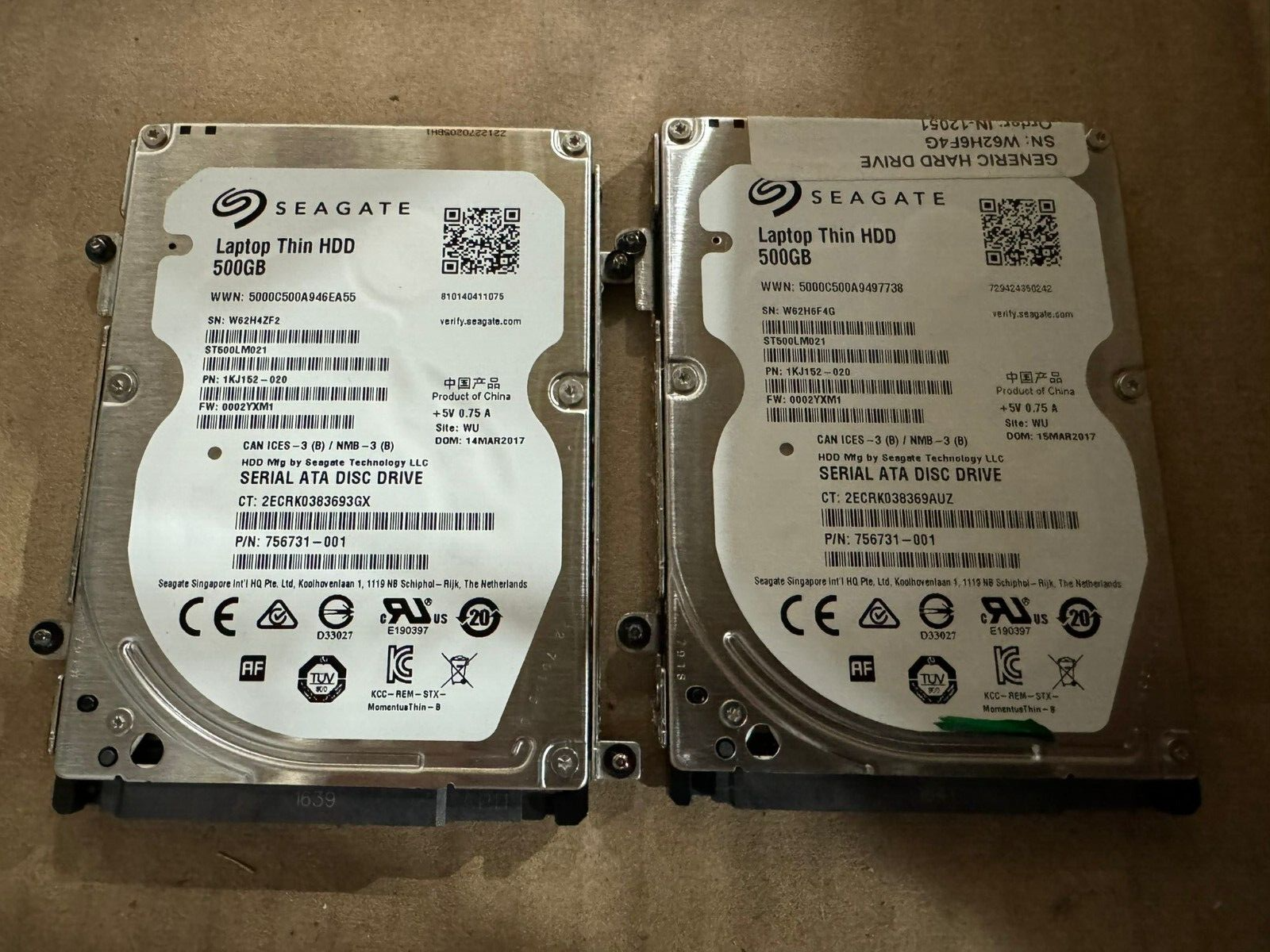 2 PACK !! Seagate ST500LM021 Mobile HDD 500GB  2.5" SATA III Laptop Hard Drive