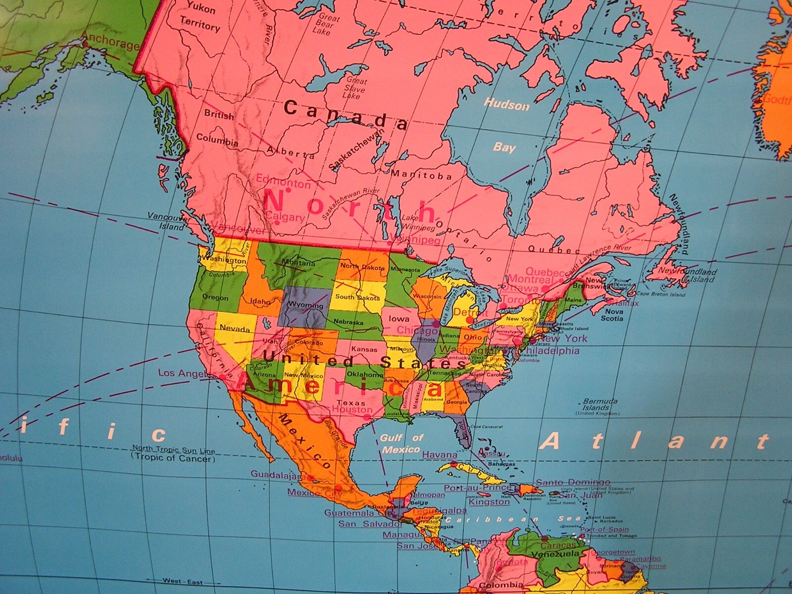 Nystrom 1NS98  World  PULL-DOWN MAP  5.5 feet by 4.5 feet - XF condition