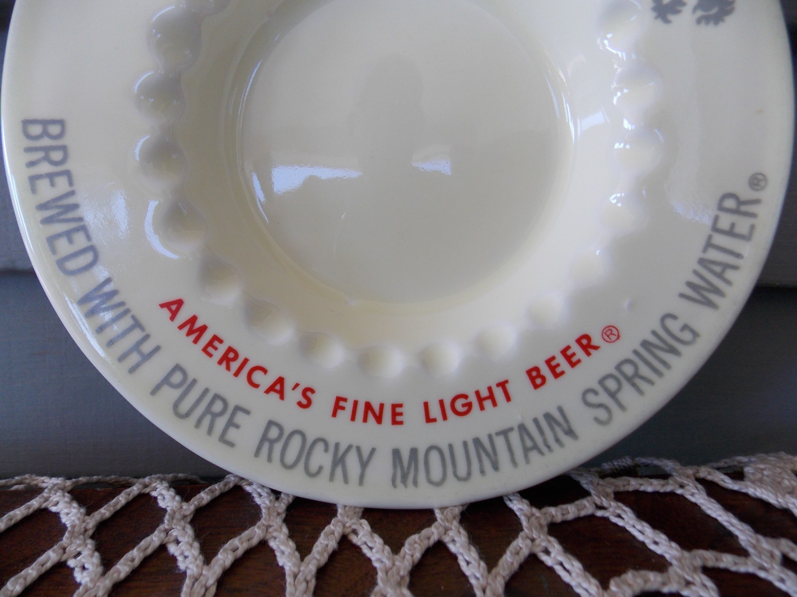 Vintage Ceramic Round Ashtray Coors Beer Advertising America's Fine Light Beer