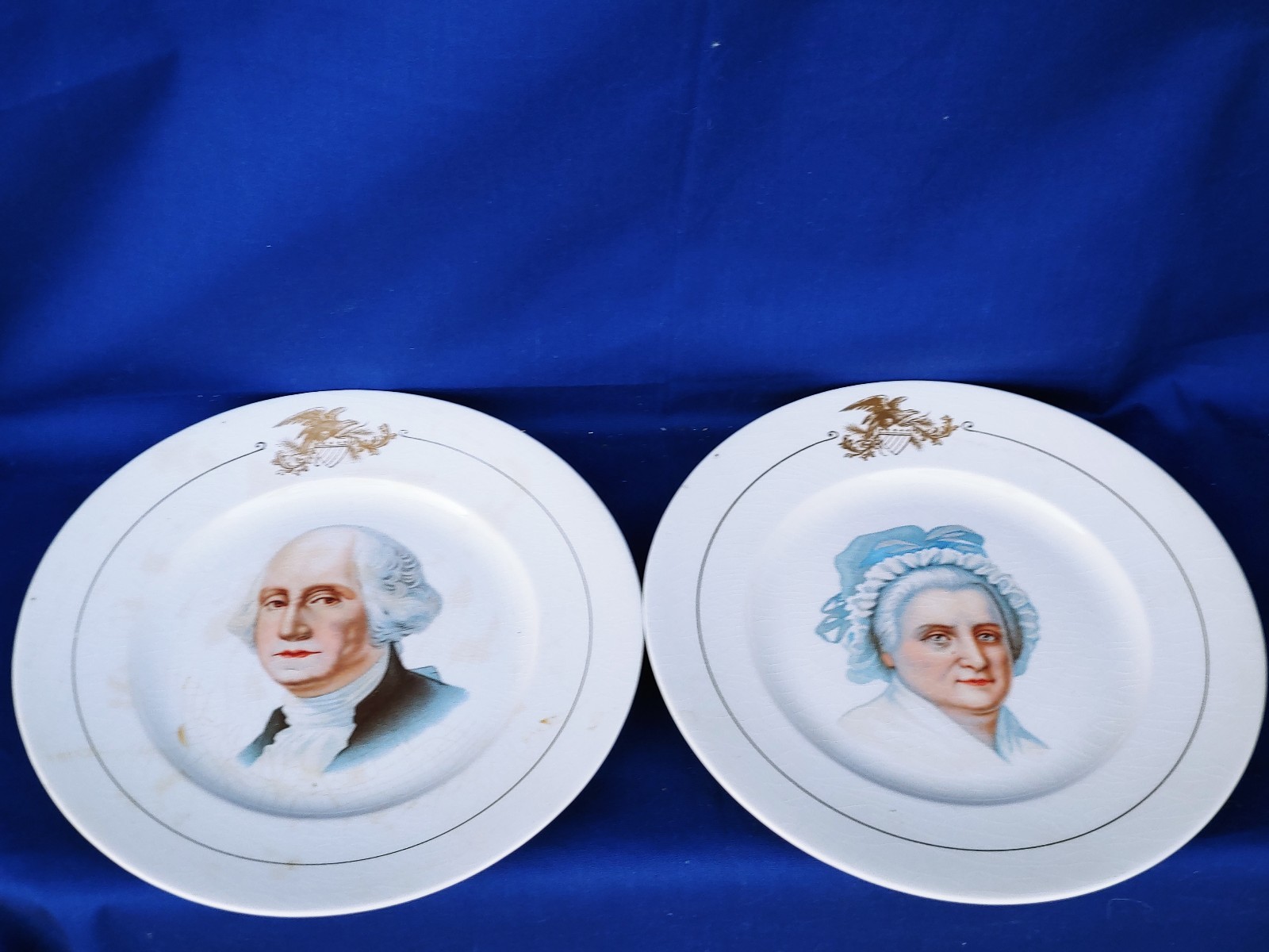 Rare K.T.&K.Co Ramona Semi Vitreous ANTIQUE Plate GEORGE MARTHA WASHINGTON ??j8