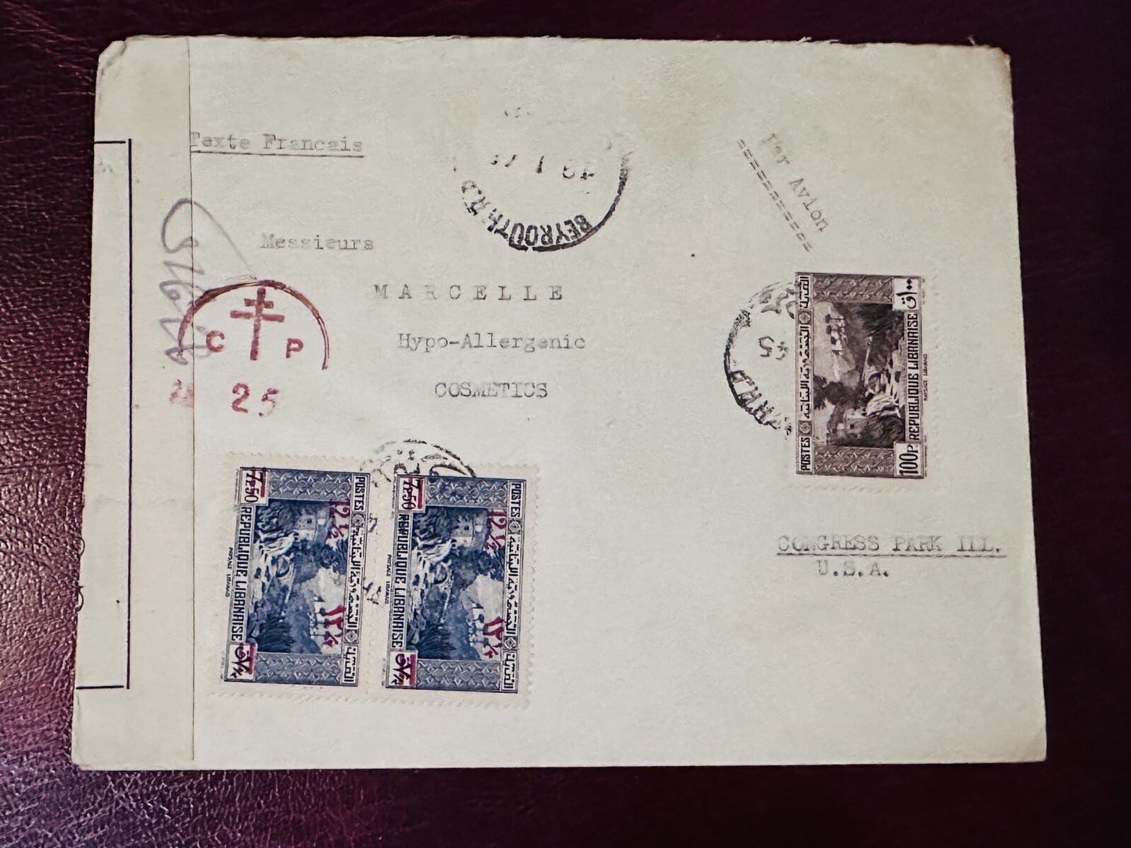 FRANCE 1945 COVER CENSORED COVER WWII TO USA