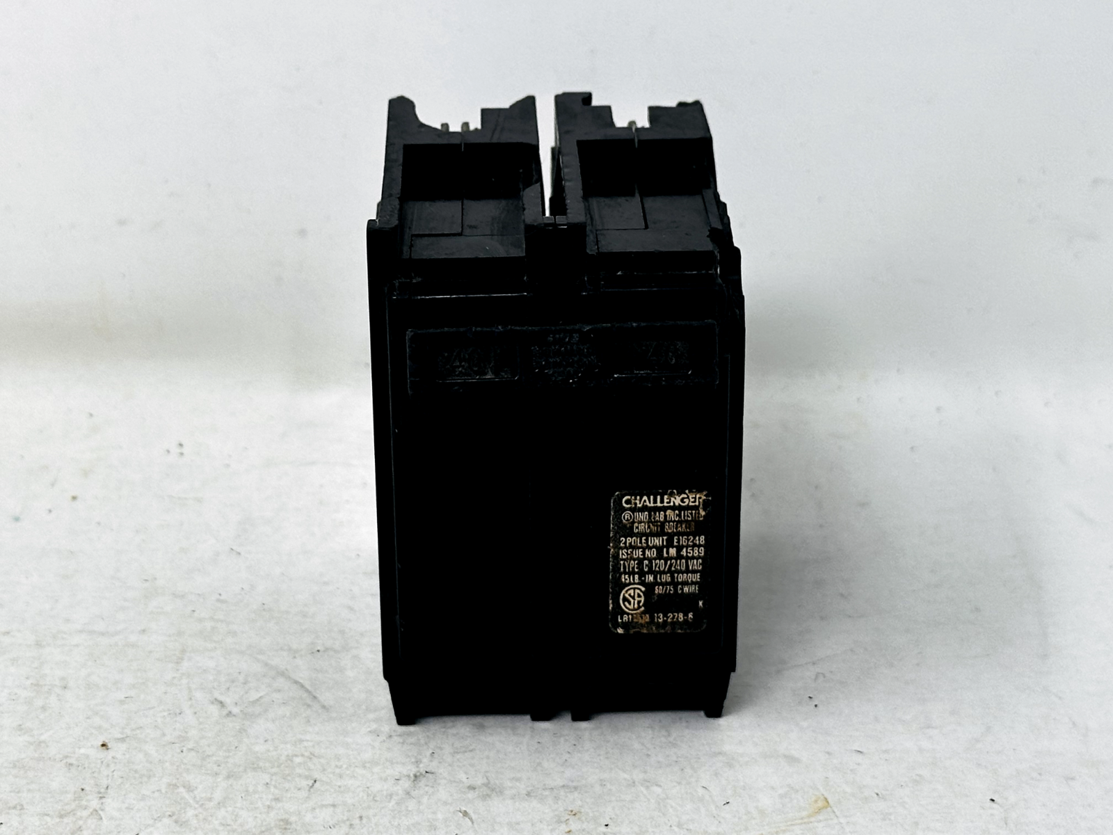 Challenger E16248 2 Pole Circuit Breaker Type C 120/240 VAC Challenger E16248 2 Pole Circuit Breaker Type C 120/240 VAC