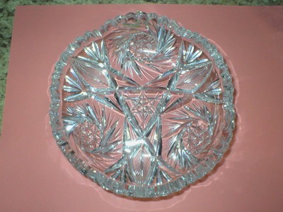 Vintage Crystal Cut Glass Lot of 5 Bowls Dishes Assorted Patterns 5