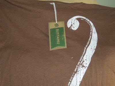 D'Addario Sustainu Recycled T-Shirt  Made in USA Size Large Earth Brown