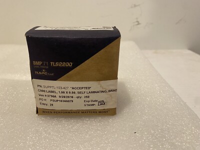 Brady Self-Laminating Vinyl Wrap Around Labels - 1.25''x 1'', White, New Open Box