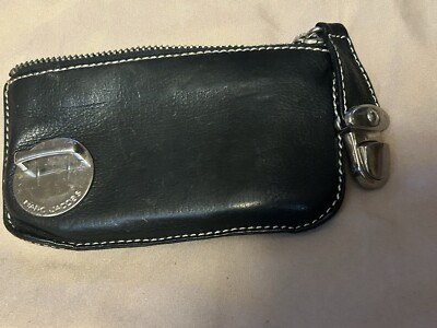 Vintage Marc Jacob s Black Leather Zippered  Case In Fair Condition