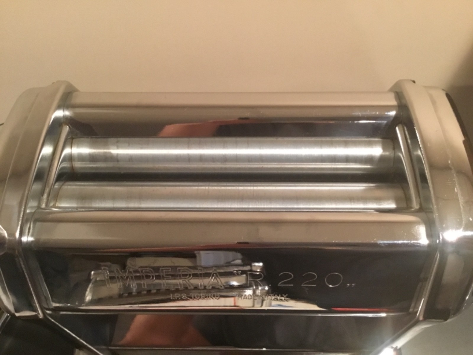 VINTAGE IMPERIA R220 MANUAL 9in PASTA MACHINE -SPAGHETTI and FETTUCCINE CUTTERS