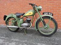 BSA Bantam Major  150cc  1955 - Original registration number