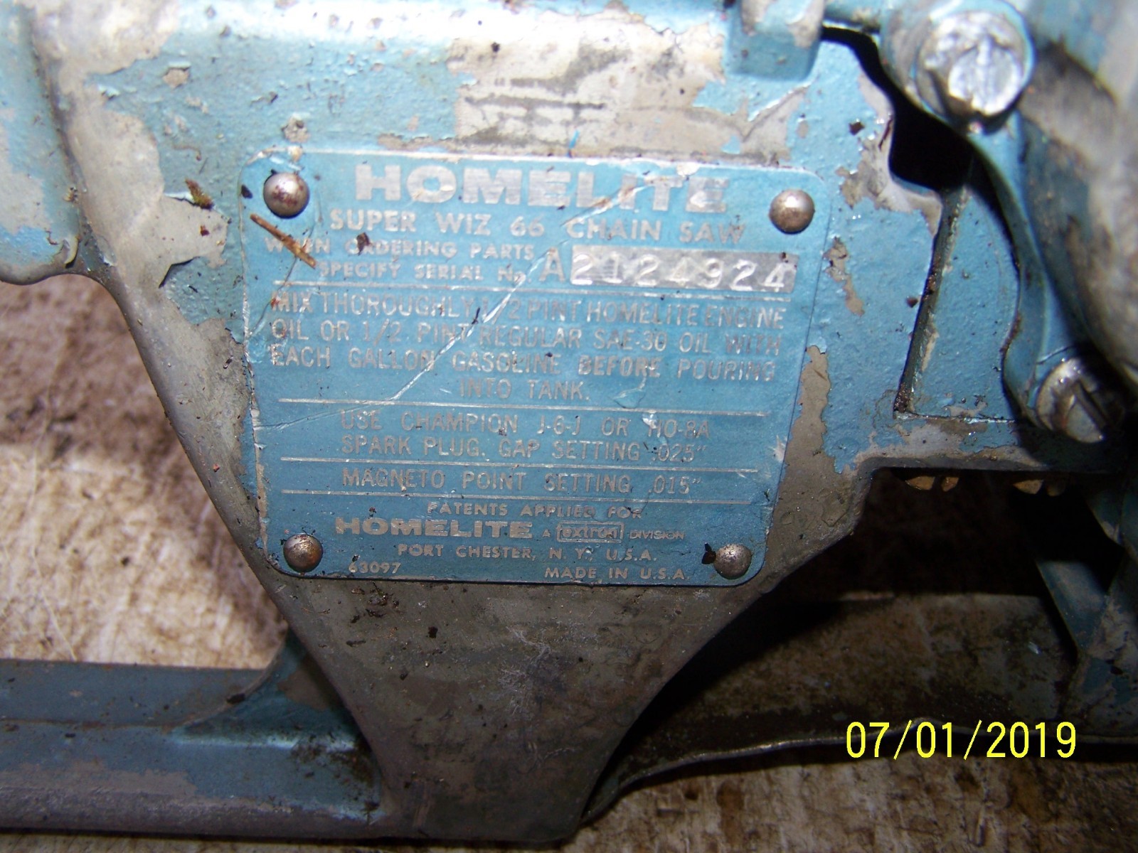 Big Vintage 77cc Homelite Super Wiz 66 Gear Drive Chainsaw Powerhead AS IS
