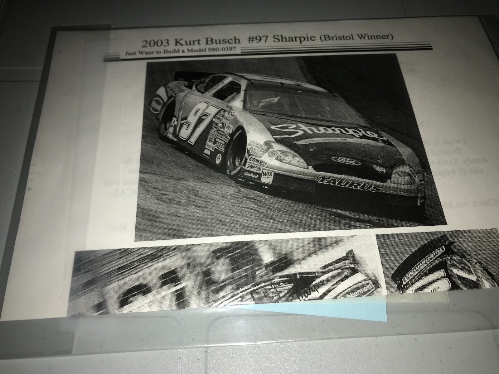 2 Kurt Busch Sharpie Ford Nascar Decals