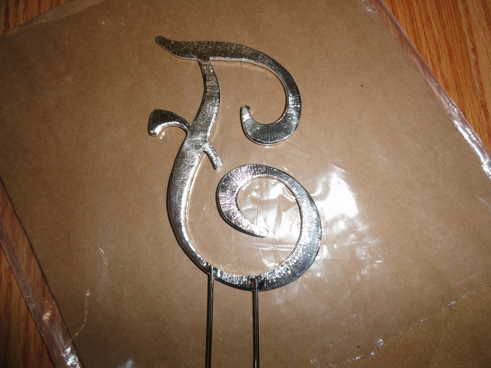 Crystal Rhinestone Covered Silver Monogram Wedding Cake Topper Letter Initial F
