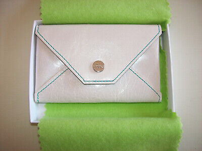 NEW Abas Leather Envelope Card Case in White