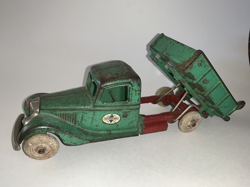 Vintage Large Size Arcade 1936 International Dump Truck-Cast Iron Toy