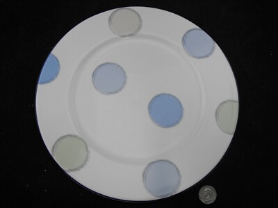  NORITAKE  AMBIENCE JAVA BLUE # 7994 POLKA DOT 11'' DINNER PLATE 