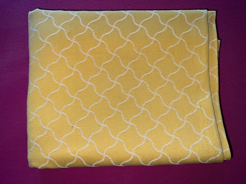 Tissu Ancien Ameublement Coton DamassÃ© Jaune  Larg 128 Cm X H 190 Cm RÃ©F B944