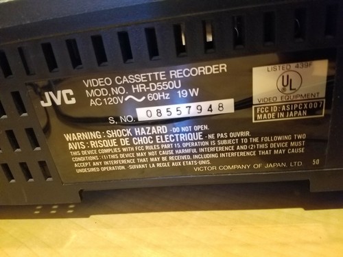 JVC HR-D550U VHS Digital VCR With Remote and Extras Tested Working