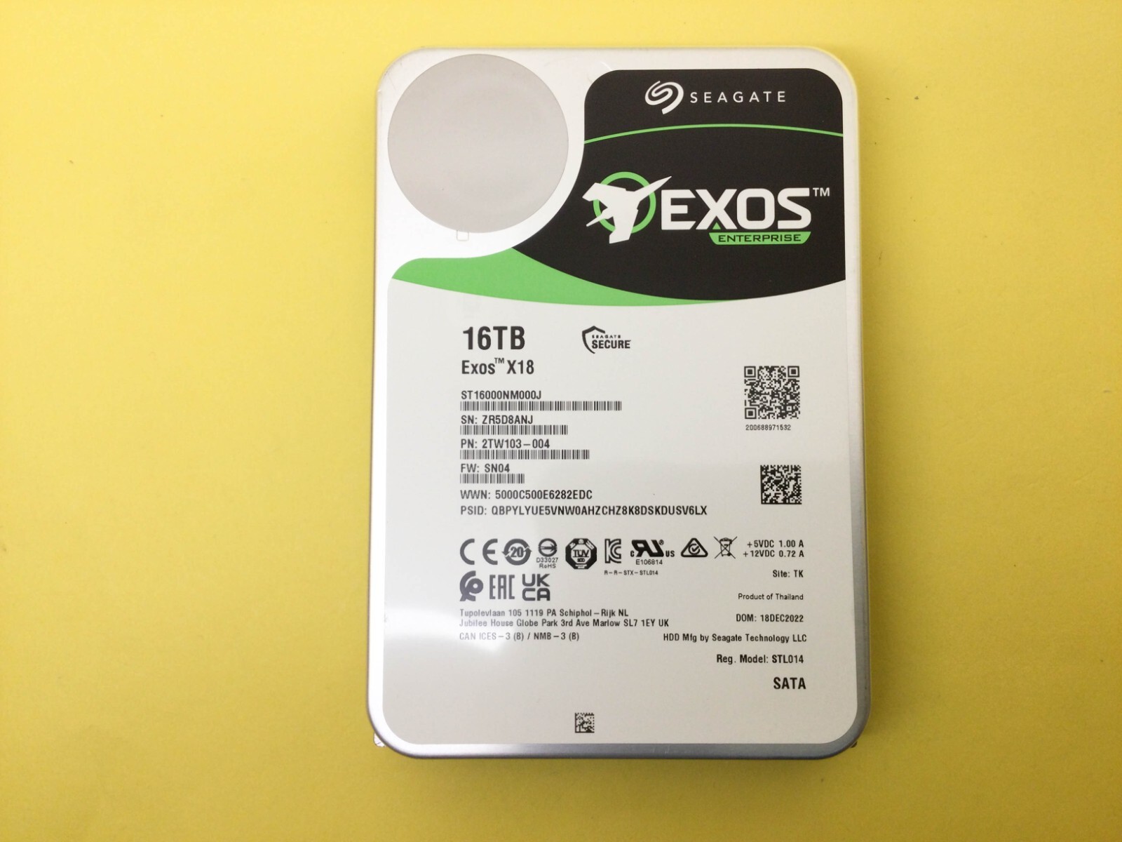 Seagate Exos X18 16TB 7.2K SATA 6Gb/s 256MB 3.5'' 512e/4Kn