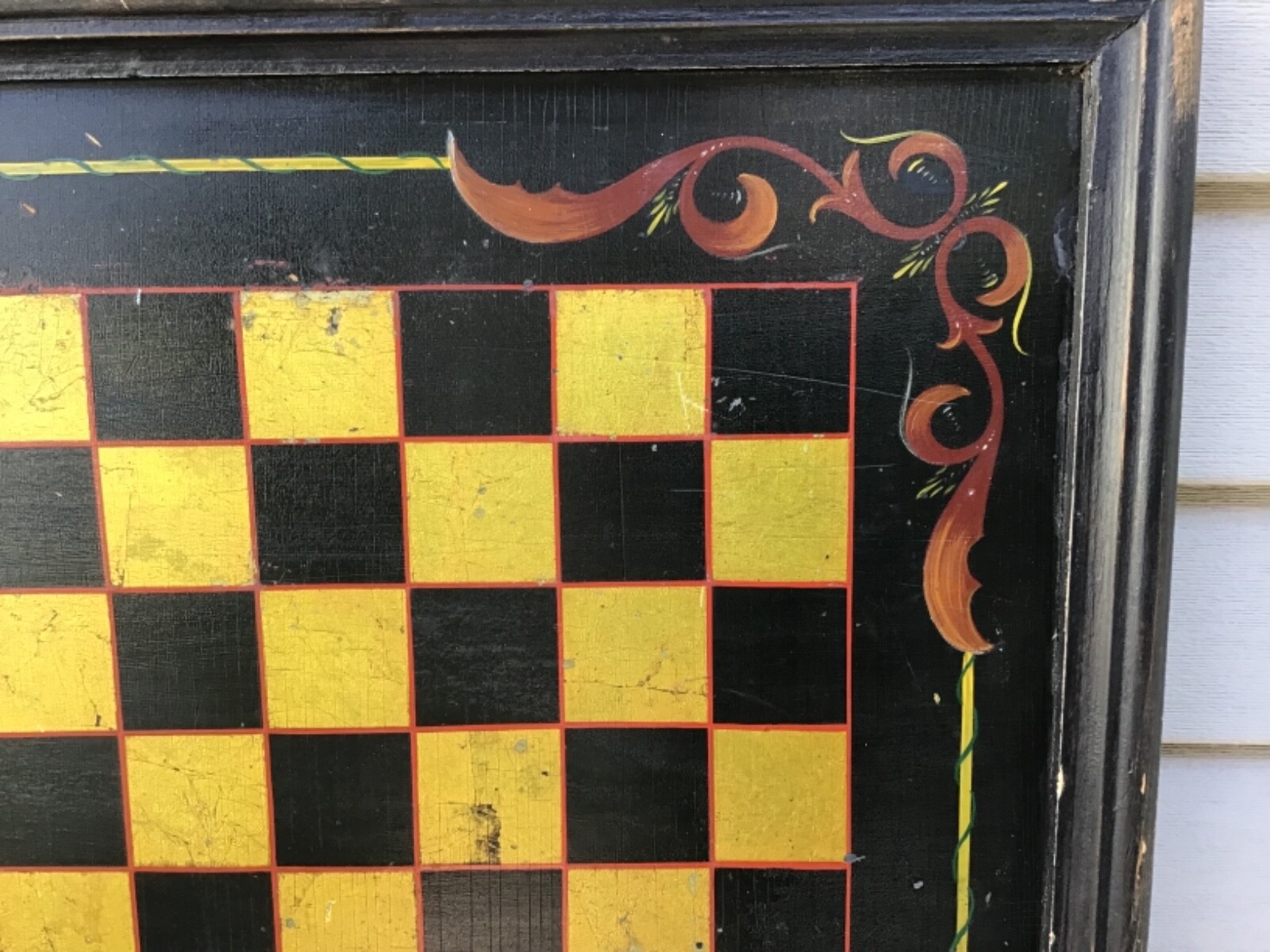 Antique Folk Art Gameboard in the Best Original Paint Circa 1880