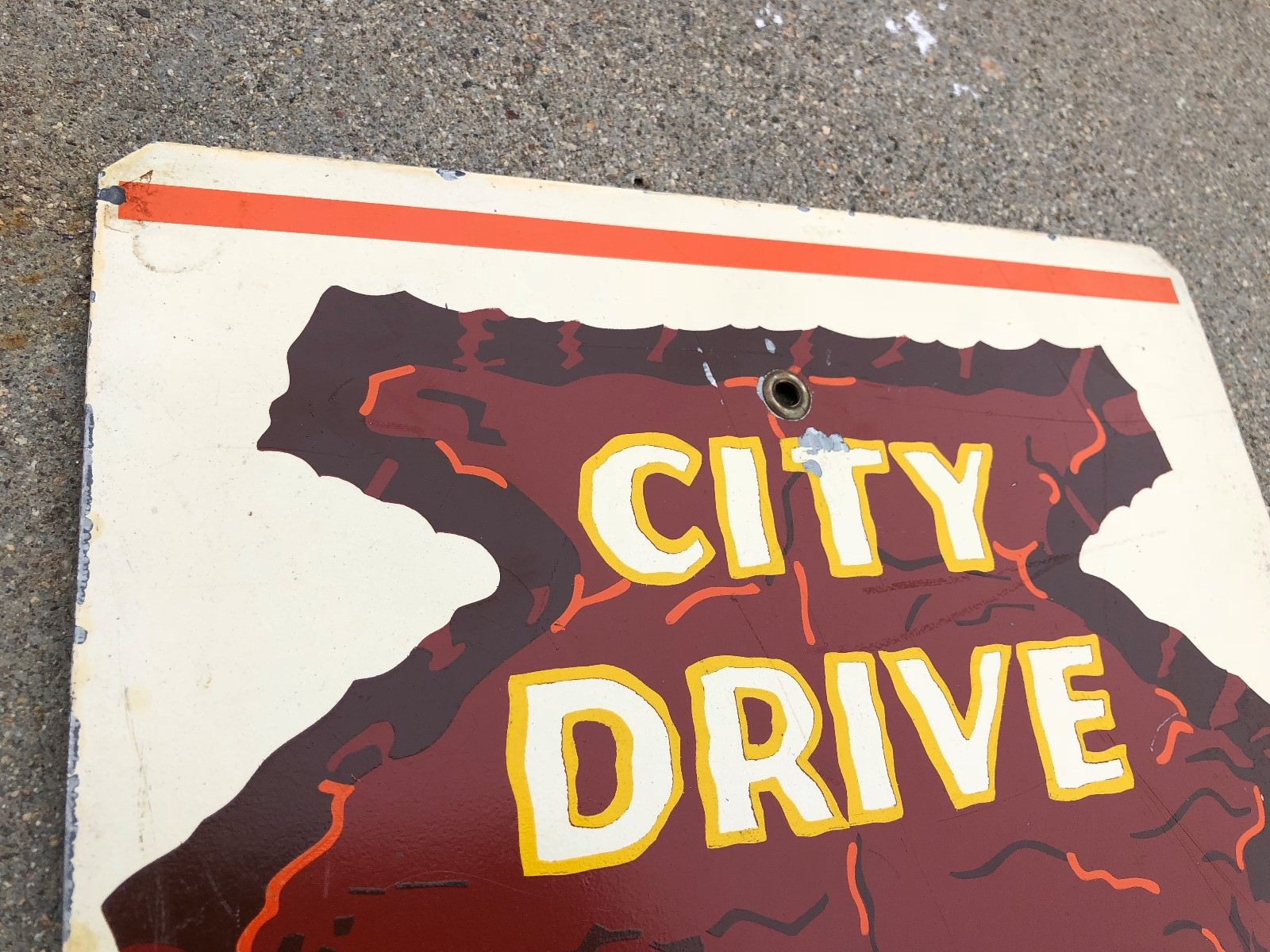 Spokane Washington WA City Drive Arrowhead Sign Arrow Tourist Auto Trail Highway