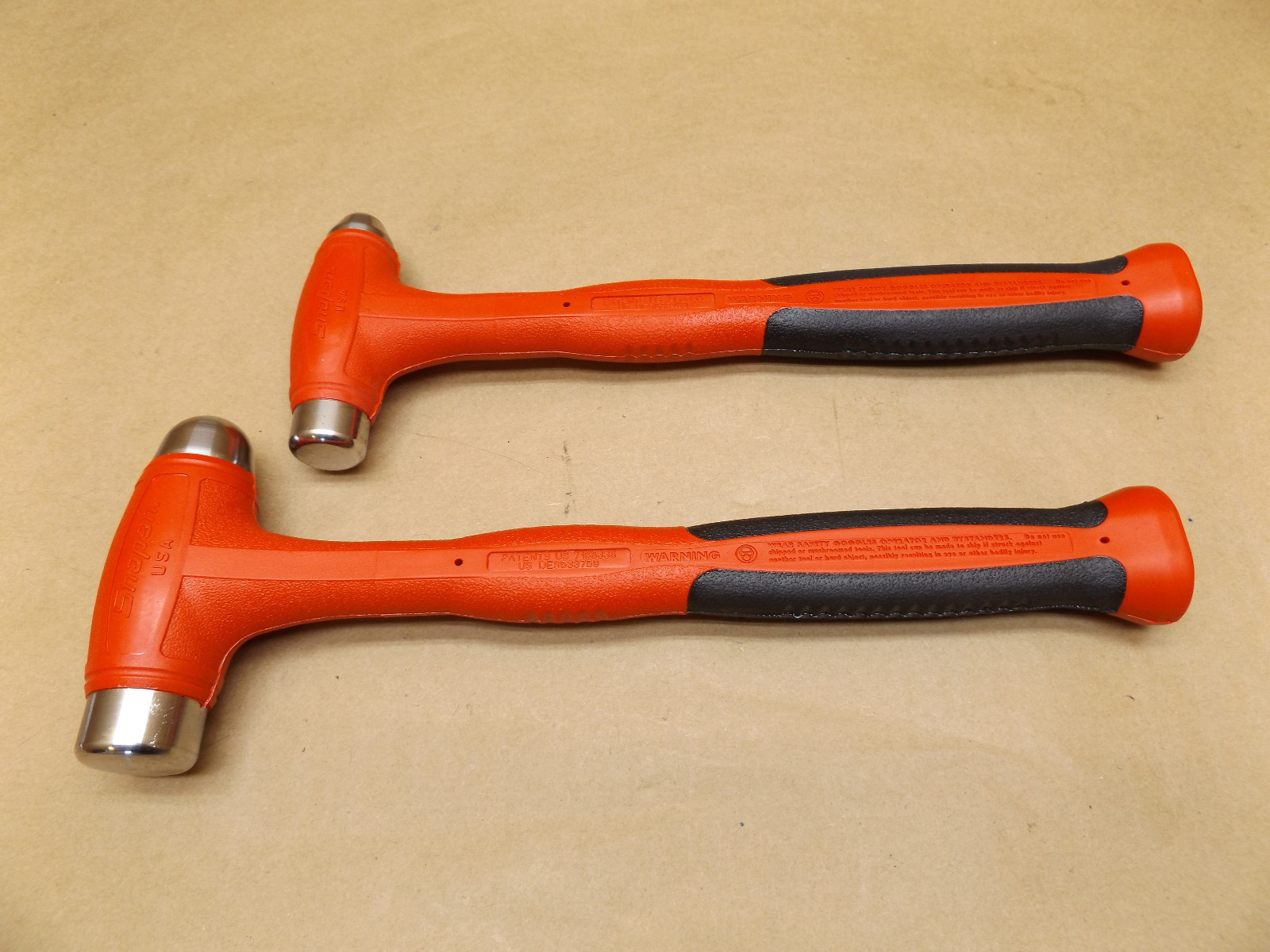 Snap-on HBBD8 and HBBD16 Red Dead Blow Ball Peen Soft Grip Hammers   **NEW**