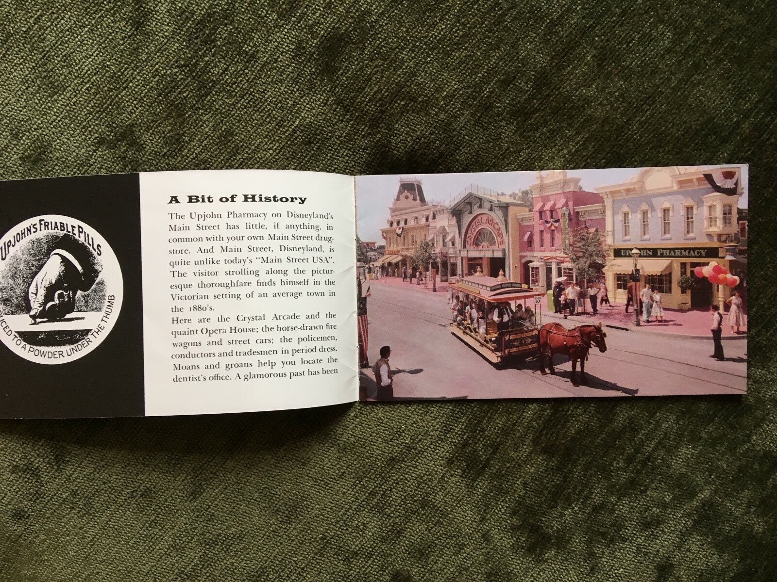 THE UPJOHN DRUGSTORE IN DISNEYLAND BOOKLET MAIN STREET DISNEYLAND 1950'S-1960'S