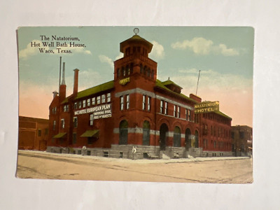 Waco TX-Texas, The Natatorium, Hot Well Bath House, Antique, Vintage Postcard