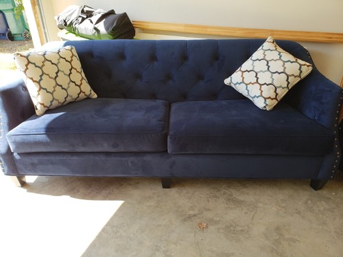 Elegant Navy Sofa & Loveseat Living Room Set