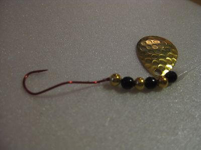  Walleye Red Slow Death Hook Spinner Rigs (Hammered Brass)