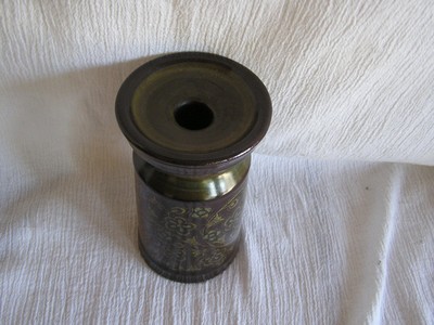 Vintage Franciscan Madeira US Green Tan Floral Scroll Candlestick Candle Holder