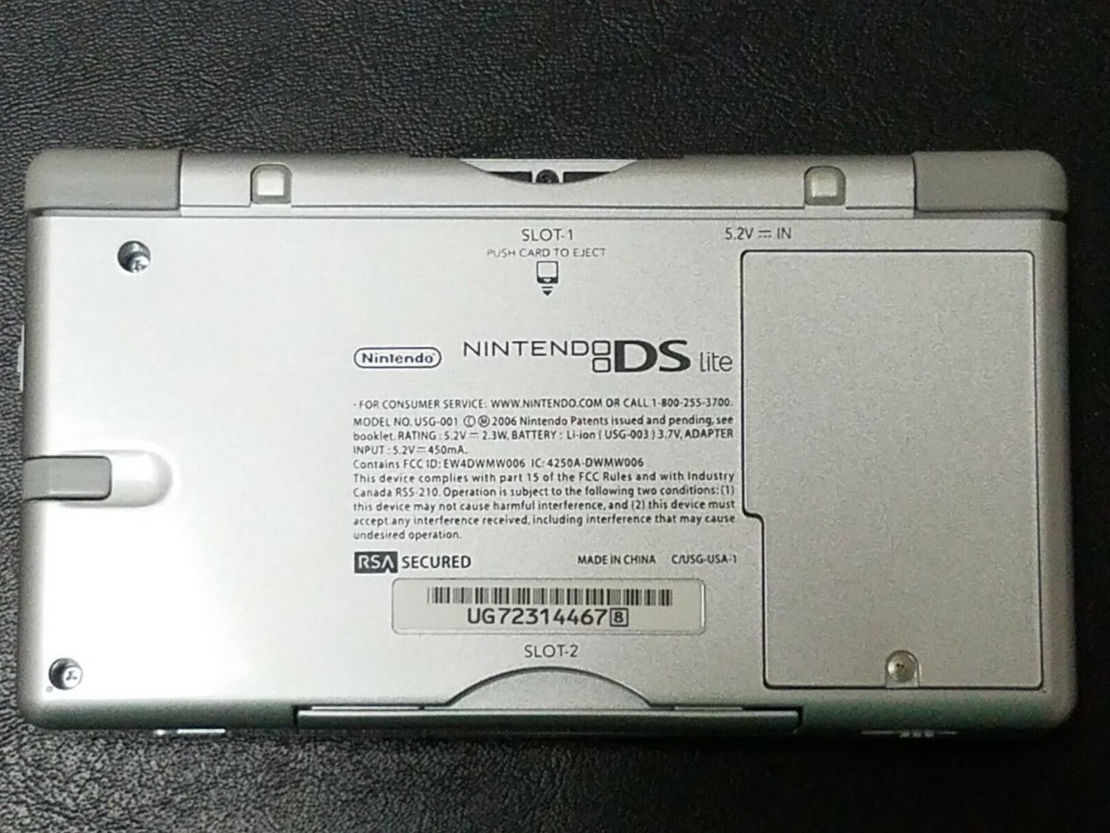 Nintendo DS Lite Silver Handheld System (BOTTOM SCREEN BURN-IN)