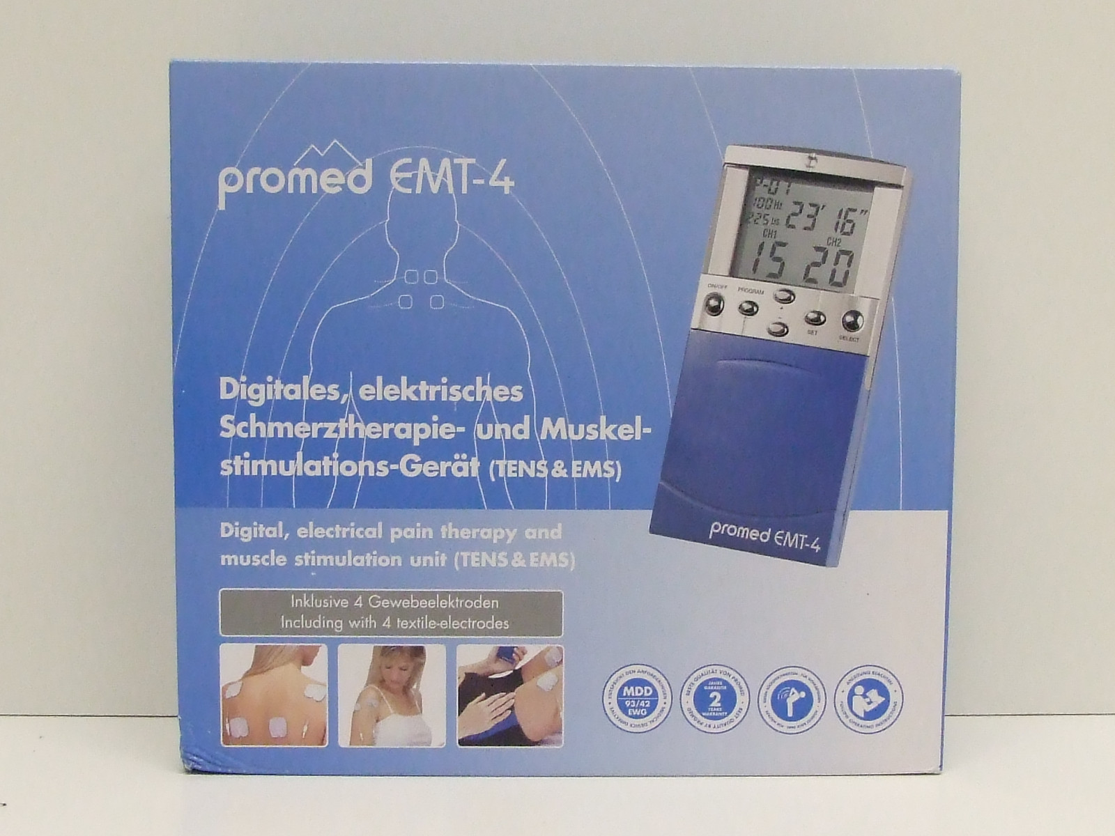 Promed EMT-4 TENS & EMS Schmerztherapie- und Muskelstimulationsgerät