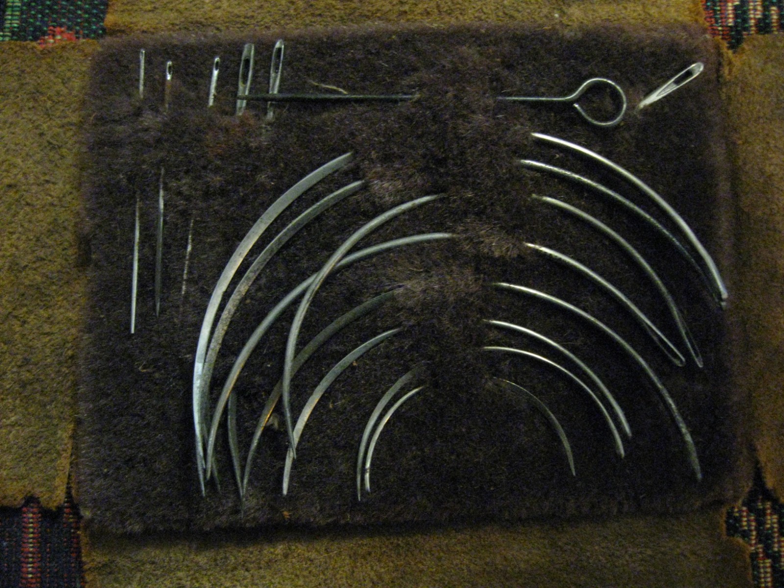 Antique Leather Travel Clothing Sewing Kit Collectible