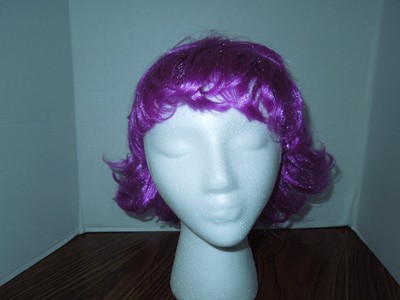 Costume Wig Purple Short Hair Flips up at bottom of Hair One Size Great Wig!