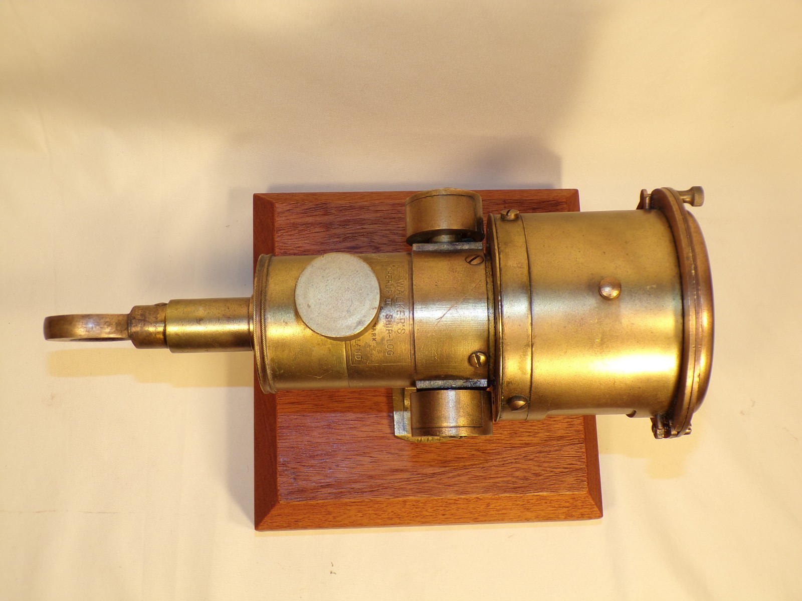 Marine Antique Mounted Gimbal Brass Ship Log Walker's Cherub Nautical Decor