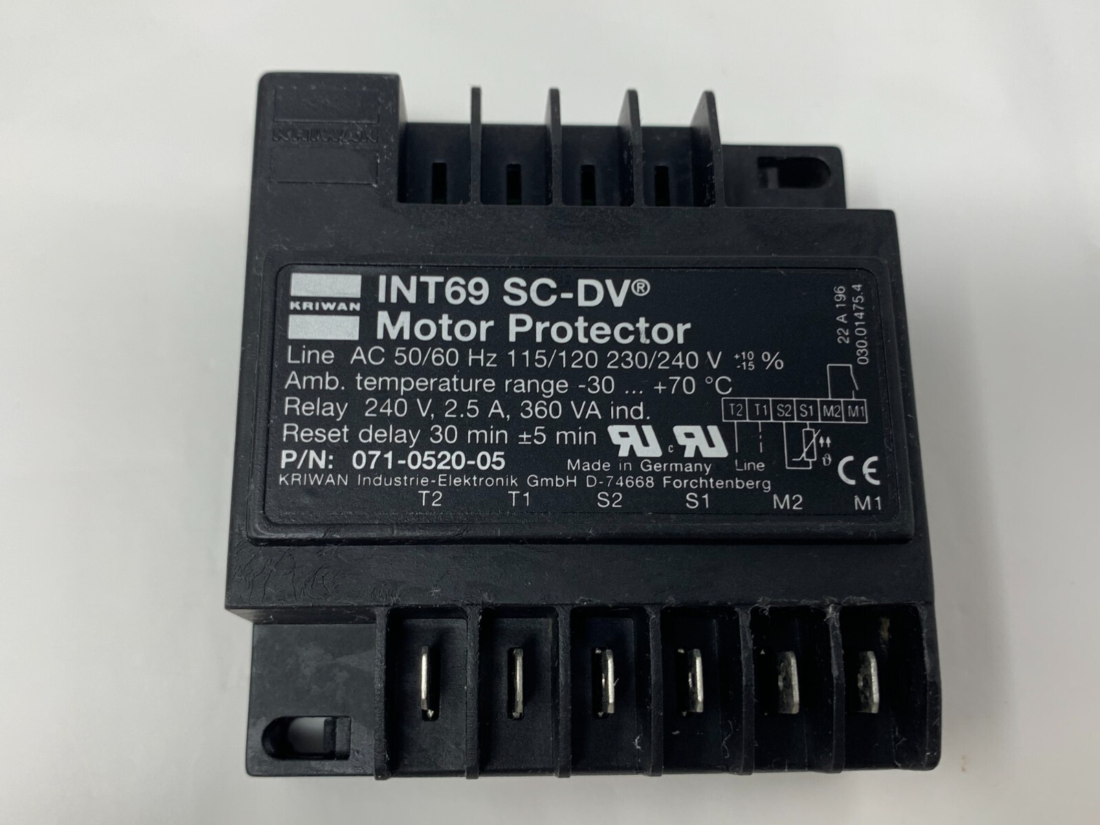 Kriwan 071-0520-05 INT69 SC-DV Motor Protector Dual Voltage Kriwan 071-0520-05 INT69 SC-DV Motor Protector Dual Voltage