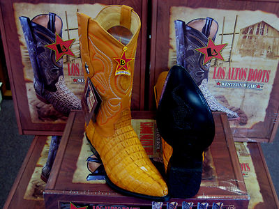 Pre-owned Los Altos Boots Los Altos Women Buttercup Genuine Crocodile Tail Western Cowboy Boot (m) L091021 In Yellow